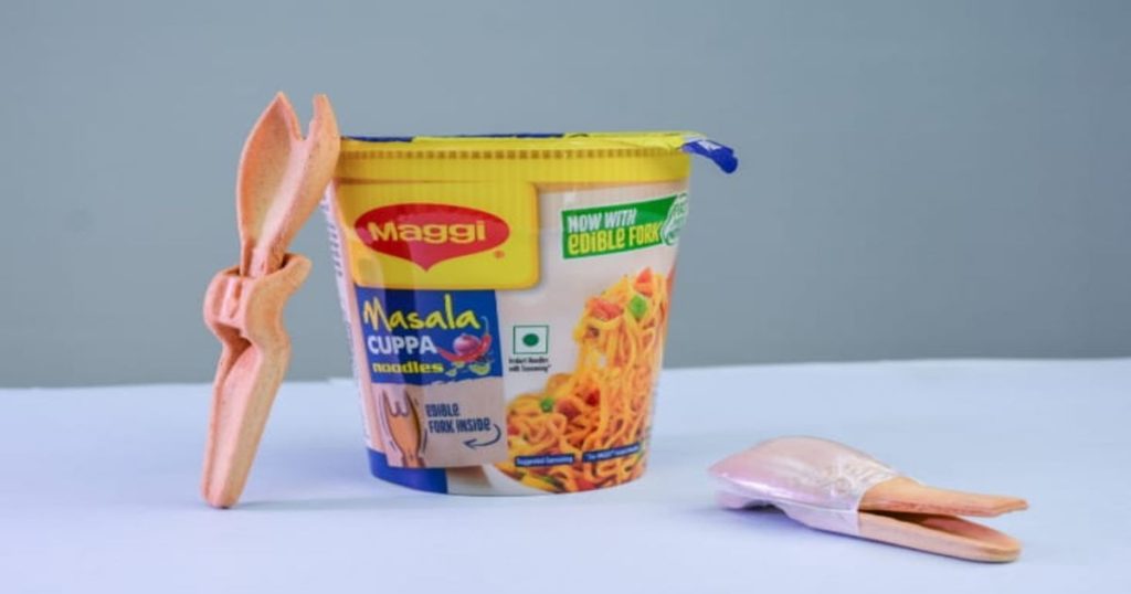 Maggi Unveils Edible Forks: A Deliciously Green Twist on Cuppa Noodles!