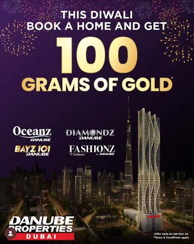 Danube Group Launches Exclusive Diwali Bonanza Offering 100 Grams of Gold to Indian customers