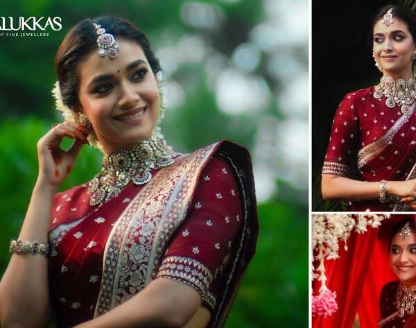 Jos Alukkas Crafts an Exclusive Ruby & Polki Necklace for Keerthy Suresh’s Wedding